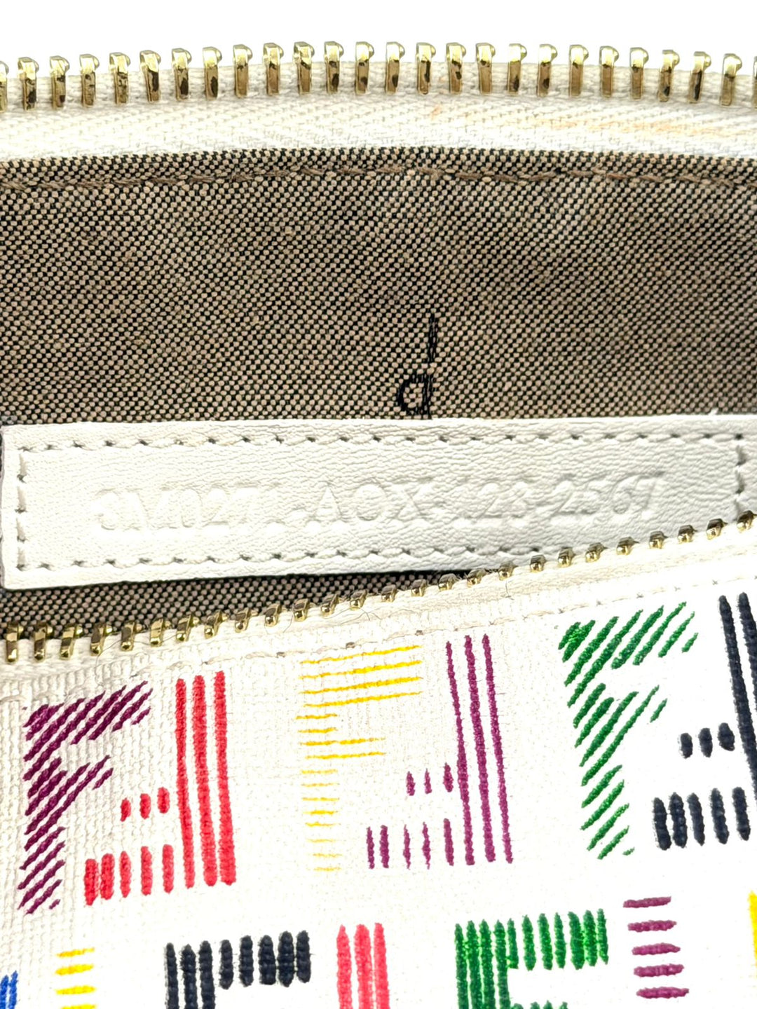 FENDI ZUCCHINO SPALMATI FF MULTICOLOR CHAIN POCHETTE BAG