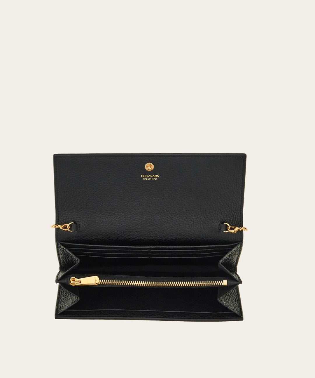 FERRAGAMO CALFSKIN LEATHER GANCINI WALLET ON A CHAIN – Caroline's