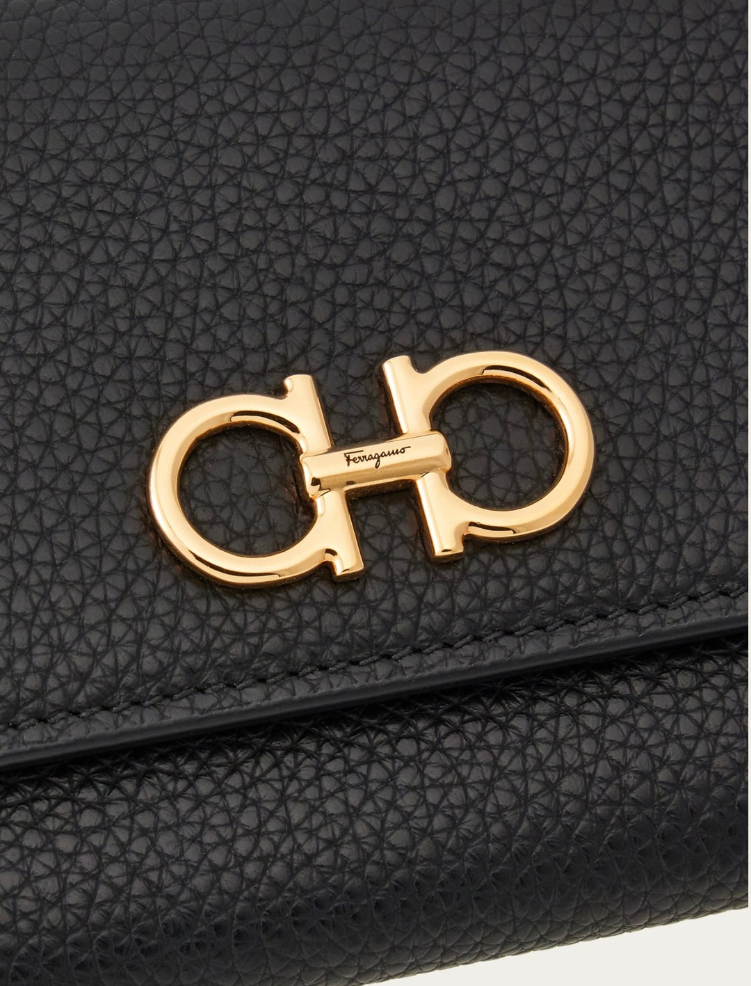 FERRAGAMO CALFSKIN LEATHER GANCINI WALLET ON A CHAIN – Caroline's