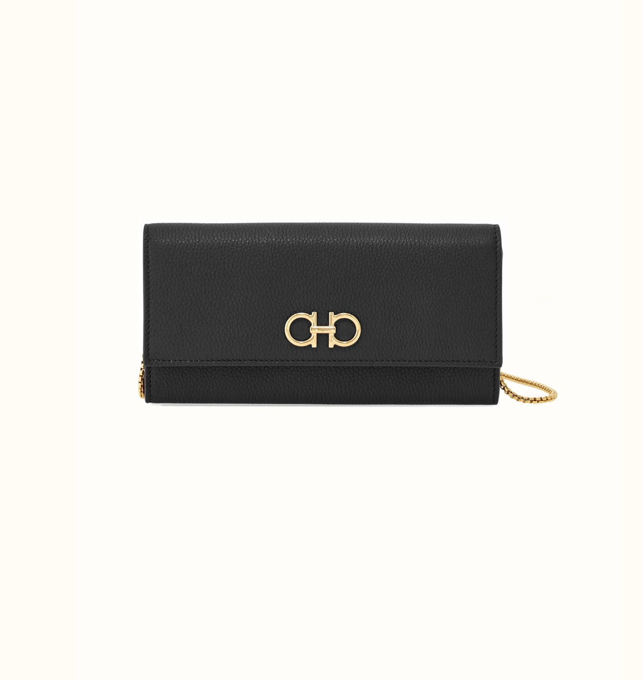 FERRAGAMO CALFSKIN LEATHER GANCINI WALLET ON A CHAIN – Caroline's