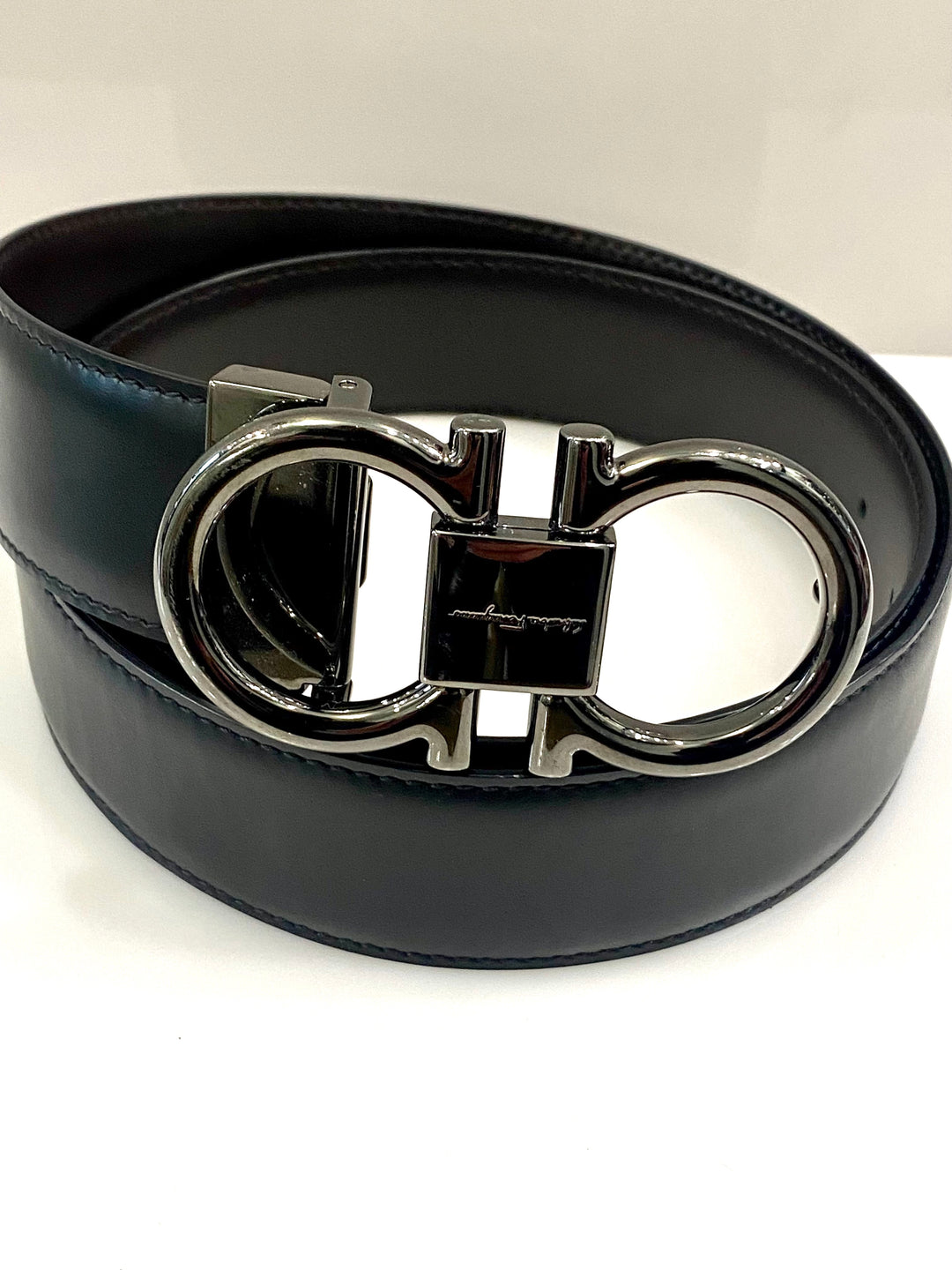 SALVATORE FERRAGAMO DOUBLE GANCIO REVERSIBLE BELT