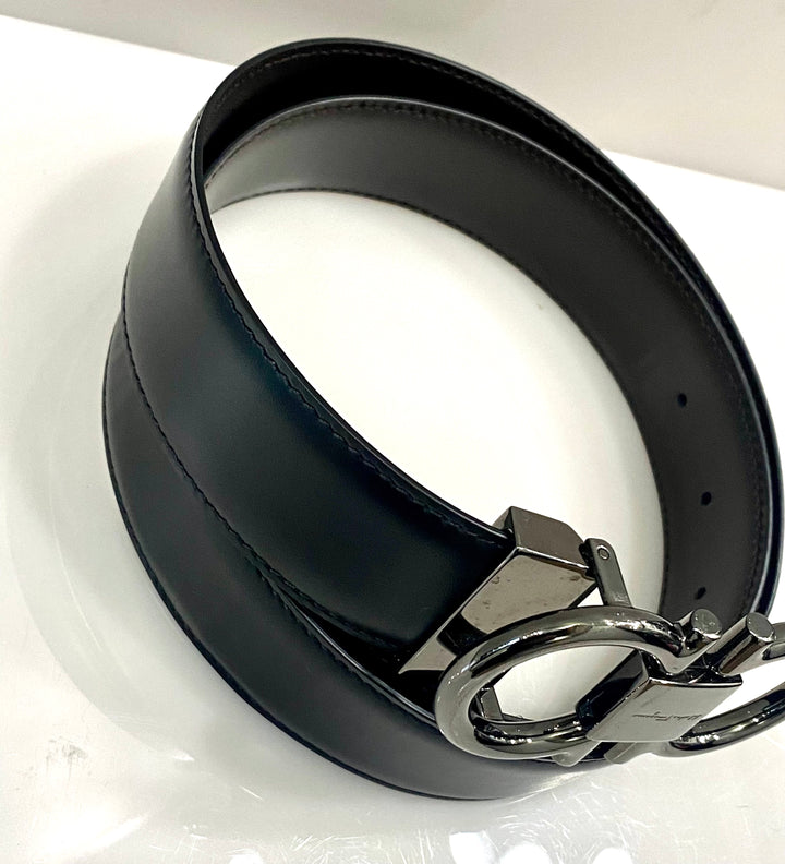 SALVATORE FERRAGAMO DOUBLE GANCIO REVERSIBLE BELT