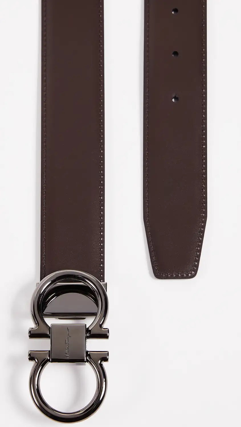 SALVATORE FERRAGAMO DOUBLE GANCIO REVERSIBLE BELT