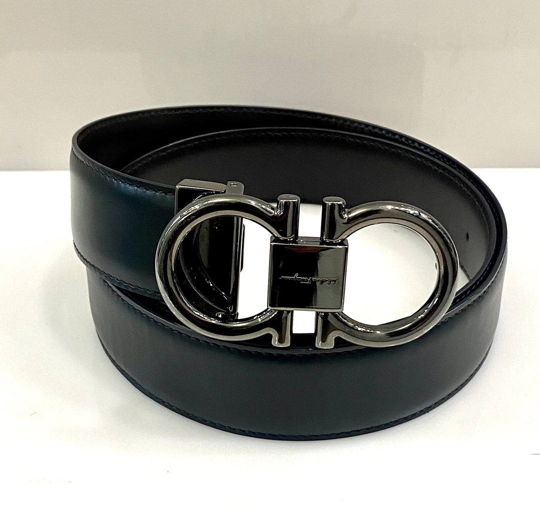 SALVATORE FERRAGAMO DOUBLE GANCIO REVERSIBLE BELT