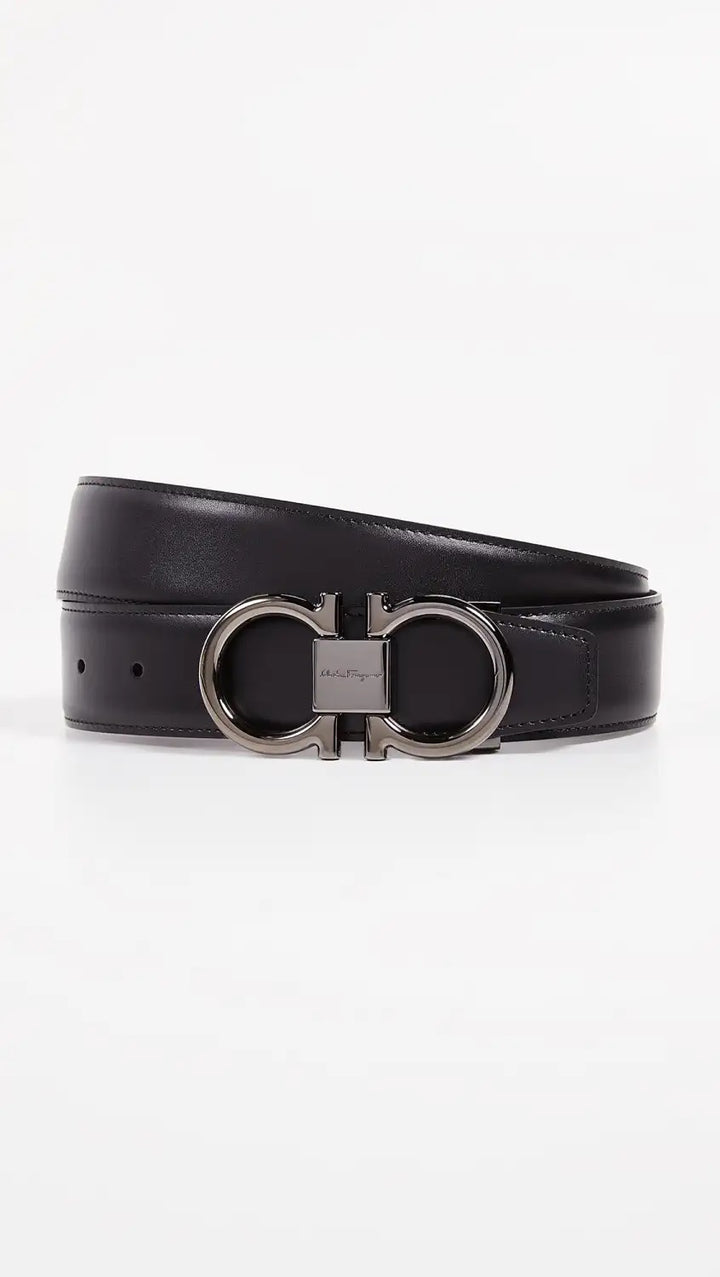 SALVATORE FERRAGAMO DOUBLE GANCIO REVERSIBLE BELT