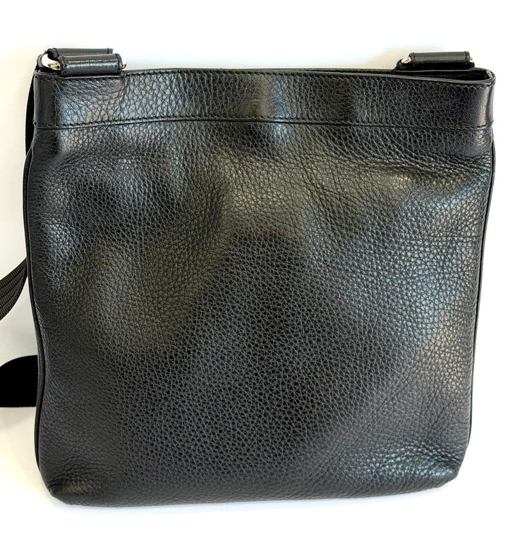 SALVATORE FERRAGAMO GANCINI CALFSKIN LEATHER MESSENGER BAG