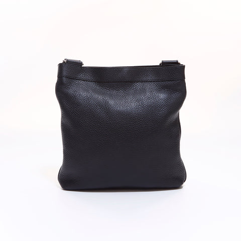 SALVATORE FERRAGAMO GANCINI CALFSKIN LEATHER MESSENGER BAG