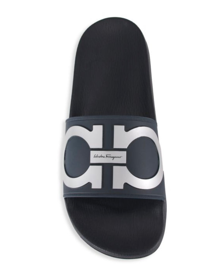 FERRAGAMO GROOVE GANCINI POOL SLIDES
