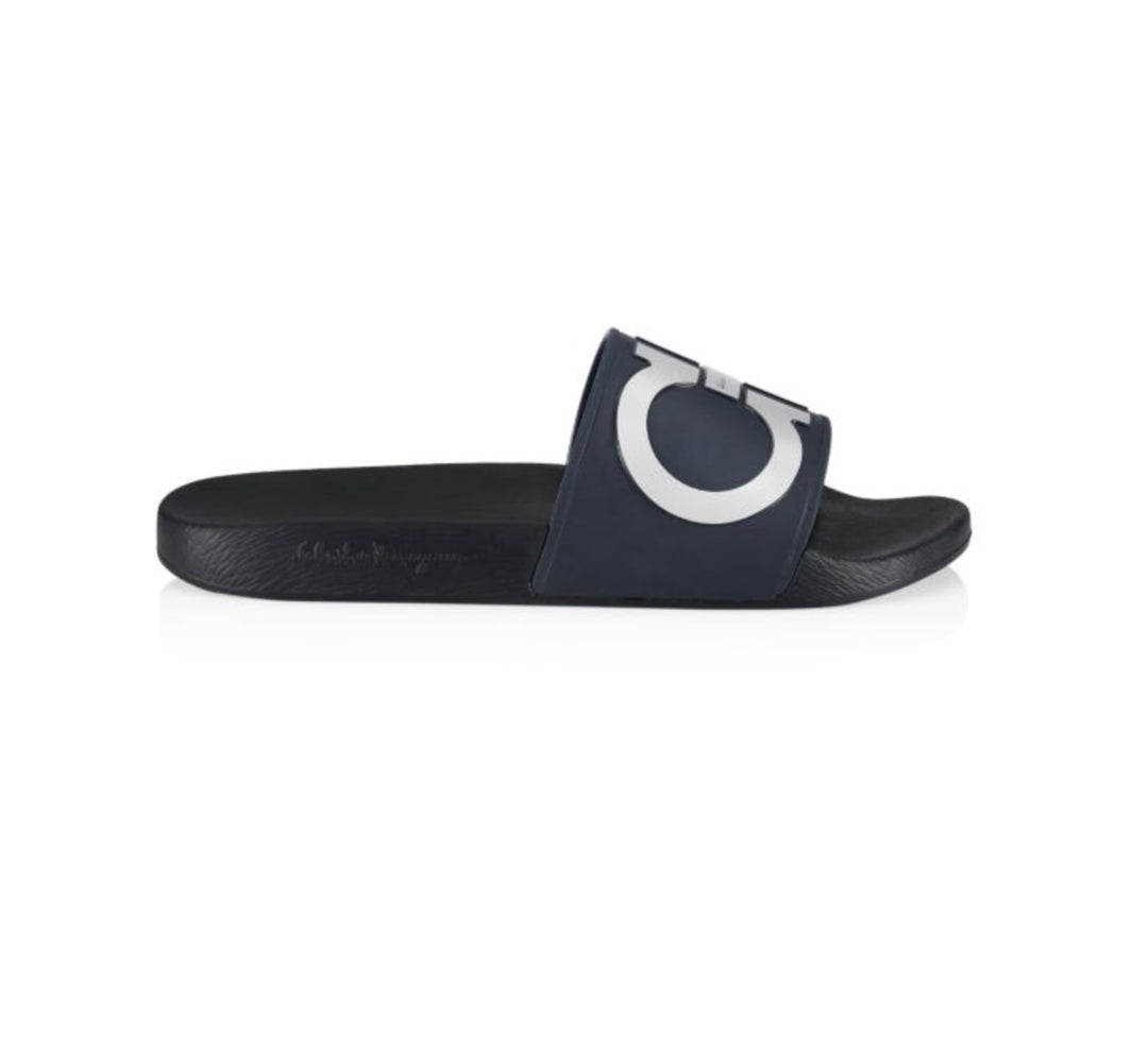 FERRAGAMO GROOVE GANCINI POOL SLIDES