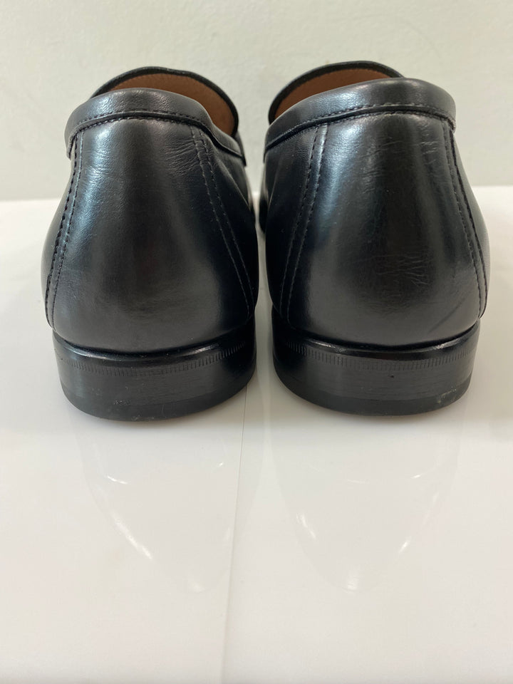 SALVATORE FERRAGAMO LEATHER GANCINI ORNAMENT LESTER MOCCASIN