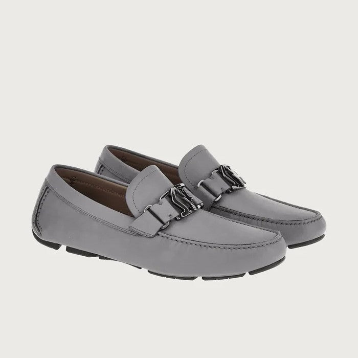 SALVATORE FERRAGAMO SF BUCKLE ROUND TOE LOAFERS