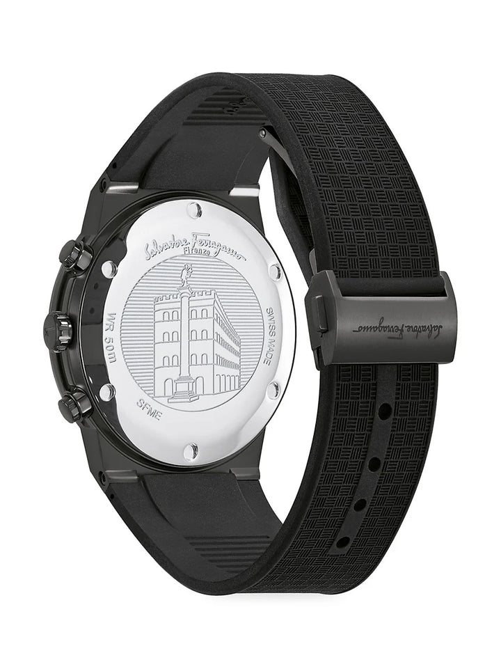 SALVATORE FERRAGAMO SAPPHIRE CHRONO BLACK IP WATCH