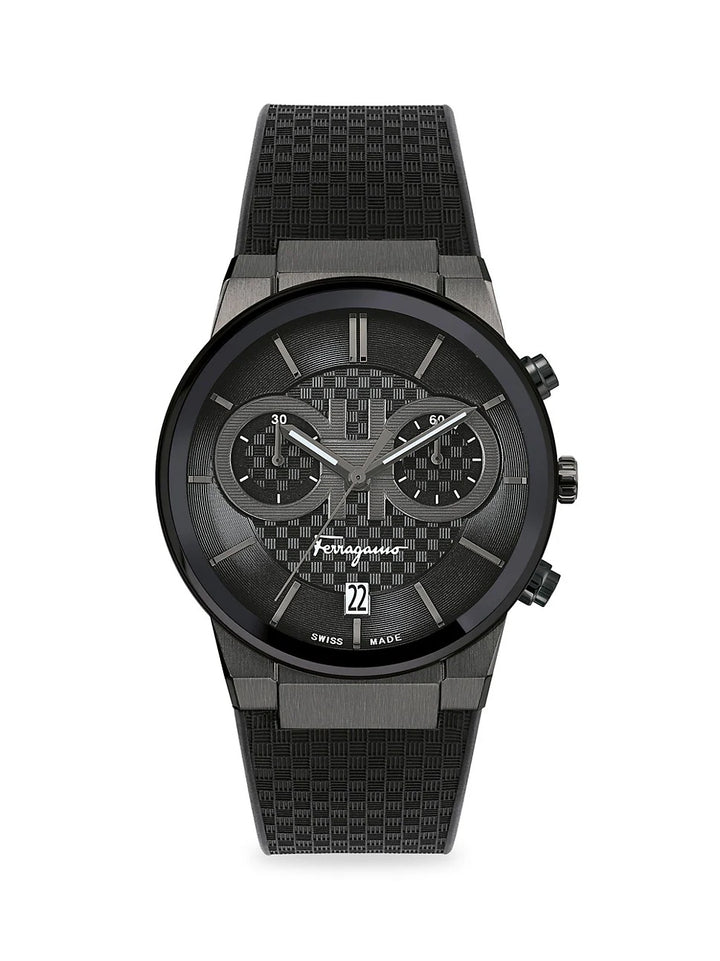 SALVATORE FERRAGAMO SAPPHIRE CHRONO BLACK IP WATCH