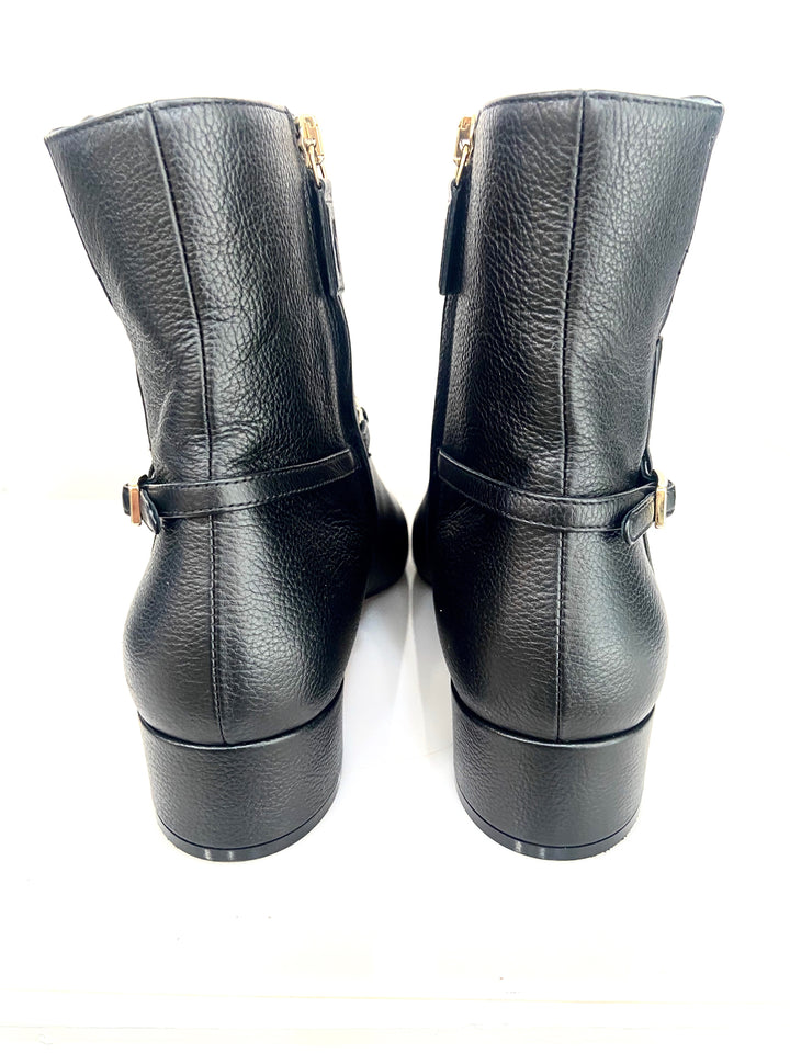 SALVATORE FERRAGAMO TINO EMBELLISHED LEATHER ANKLE BOOTS
