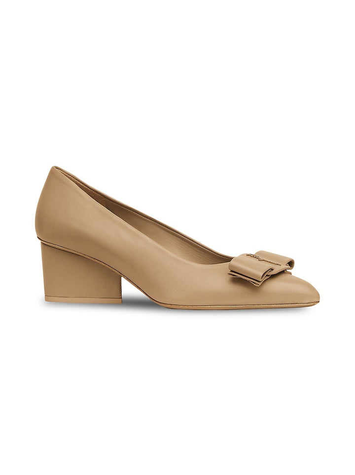 SALVATORE FERRAGAMO VIVA BOW LEATHER PUMPS