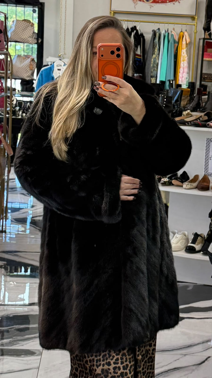 FLEMINGTON FUR BLACK SWING COAT