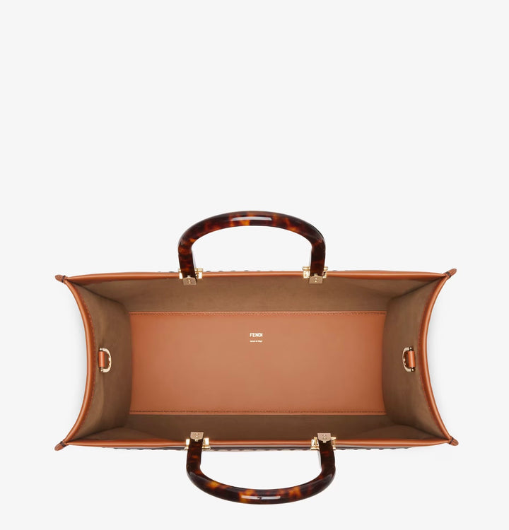 FENDI SUNSHINE CALFSKIN LEATHER MEDIUM TOTE BAG