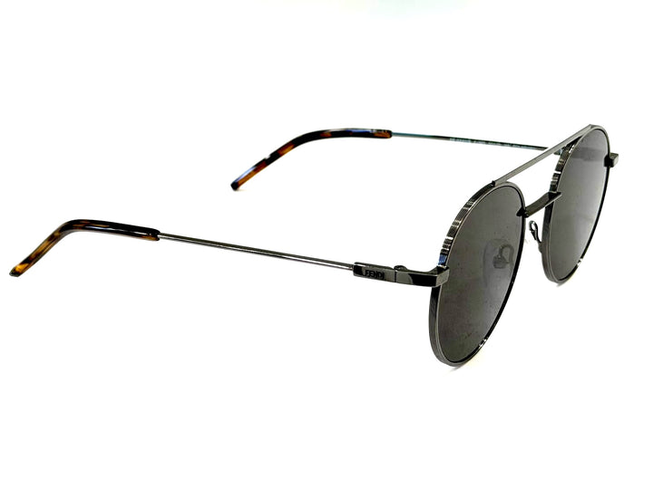 FENDI S FM 0221/S CROSSBAR ROUND AVIATOR SUNGLASSES