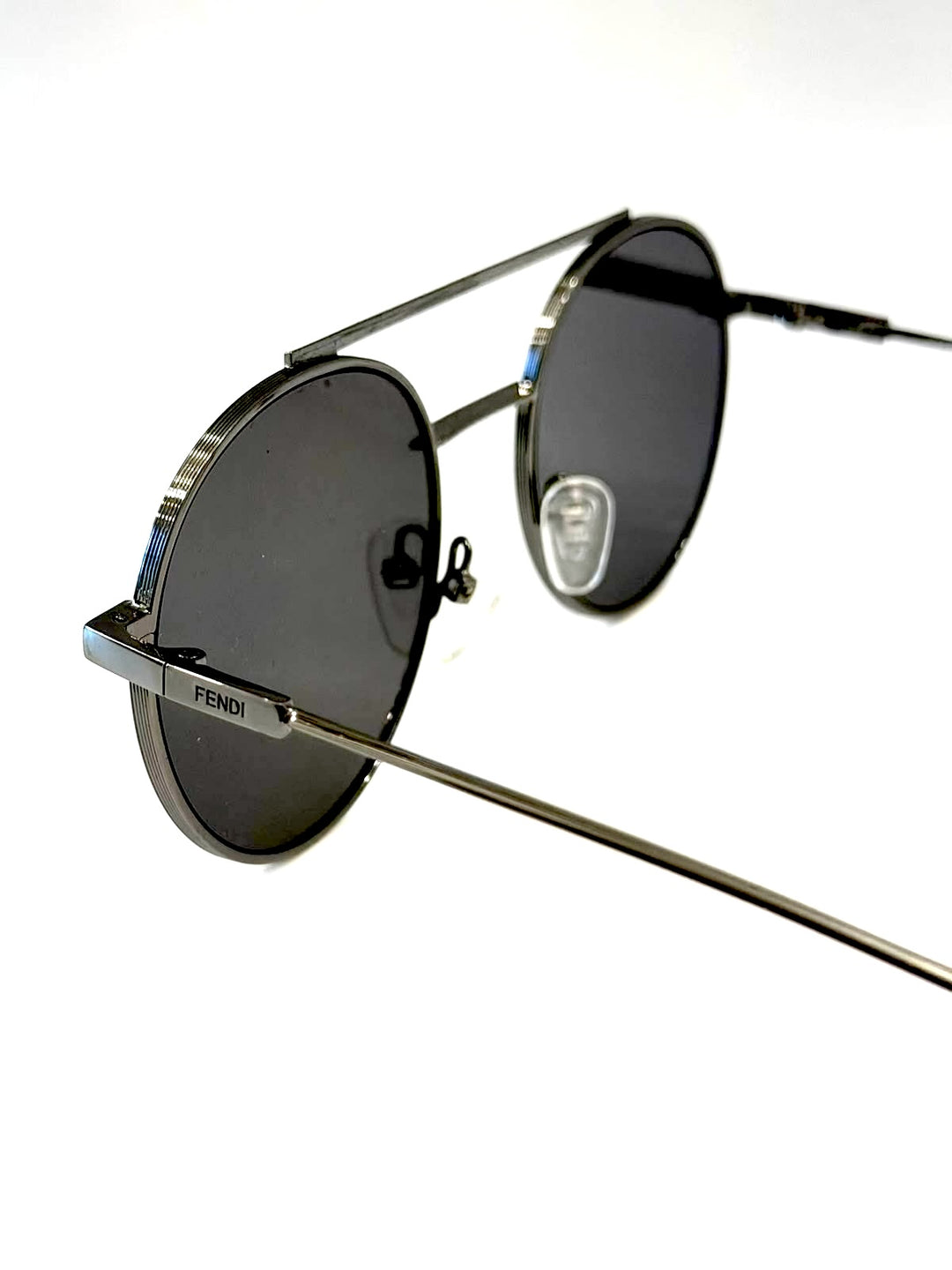 FENDI S FM 0221/S CROSSBAR ROUND AVIATOR SUNGLASSES