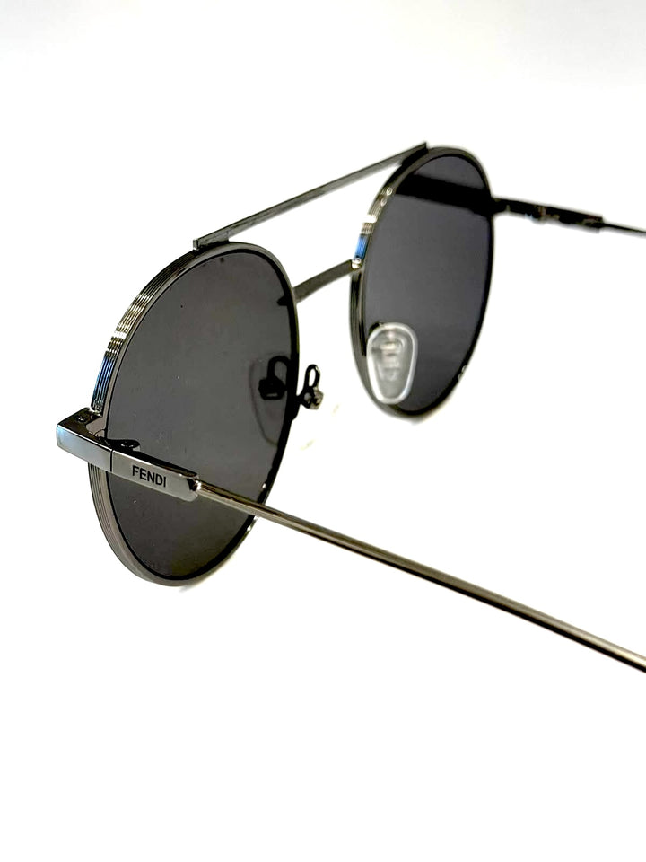 FENDI S FM 0221/S CROSSBAR ROUND AVIATOR SUNGLASSES