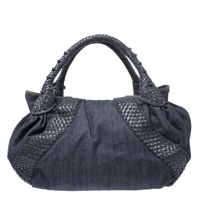 FENDI DENIM &amp; LEATHER  SPY BAG