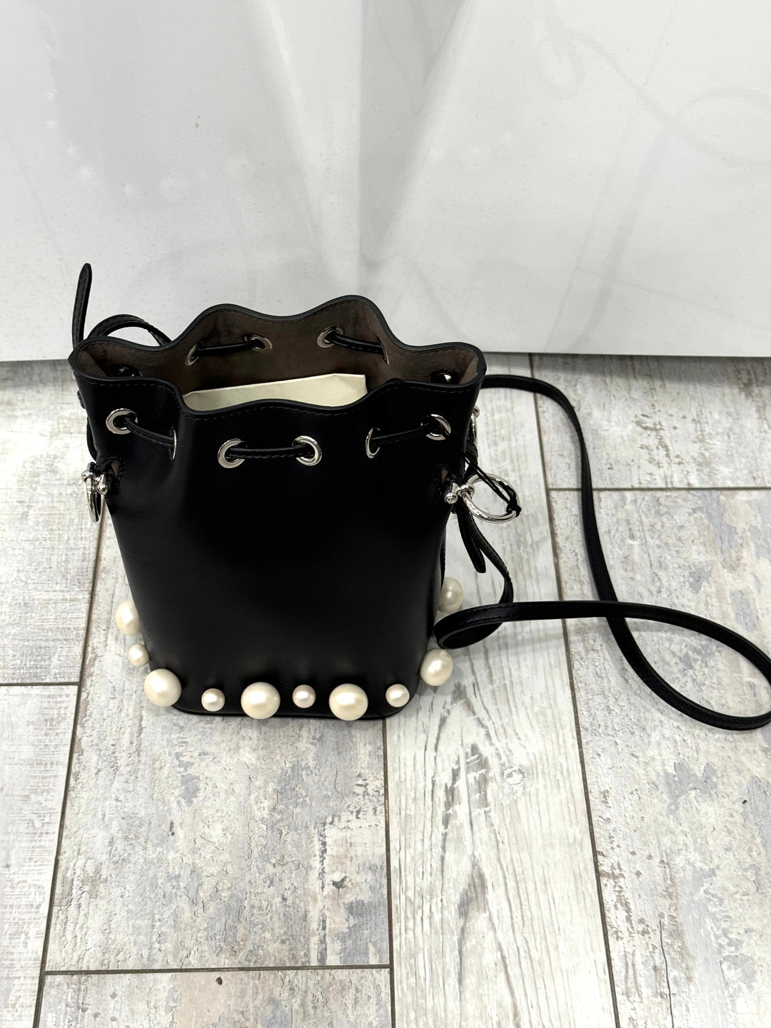 FENDI LIBERTY PEARL CALFSKIN MINI MON TRÉSOR BUCKET BAG