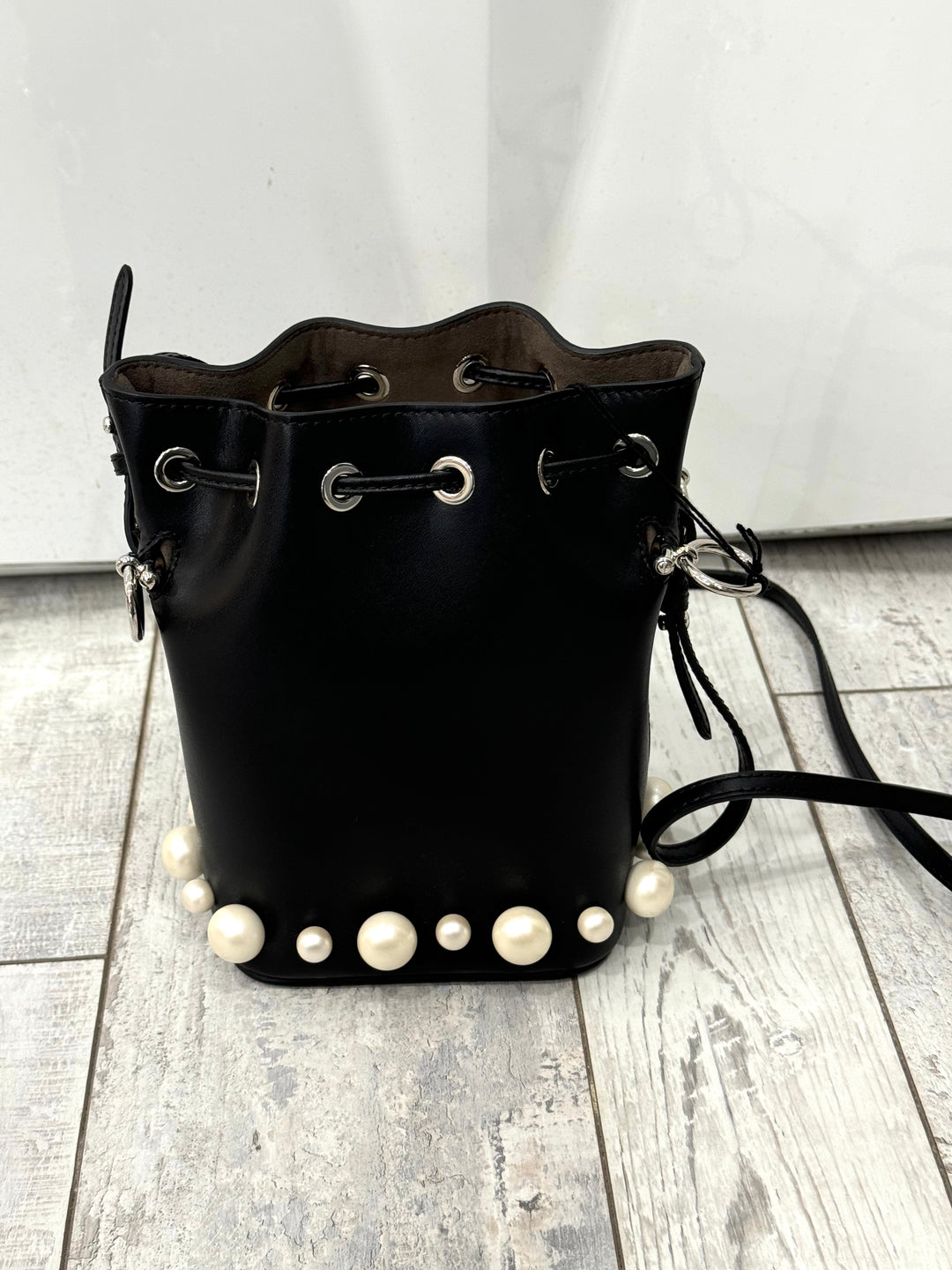 FENDI LIBERTY PEARL CALFSKIN MINI MON TRÉSOR BUCKET BAG