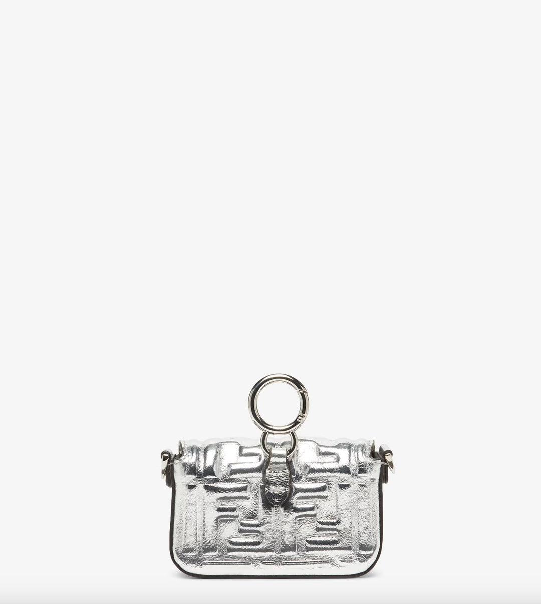 FENDI MINAUDIÈRE METALLIC LAMBSKIN LEATHER NANO BAGUETTE CROSSBODY BAG