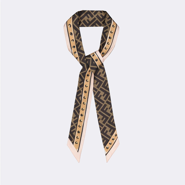 FENDI FF  ZUCCA LOGO SILK BANDEAU TWILLY