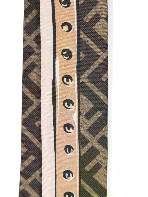 FENDI FF  ZUCCA LOGO SILK BANDEAU TWILLY