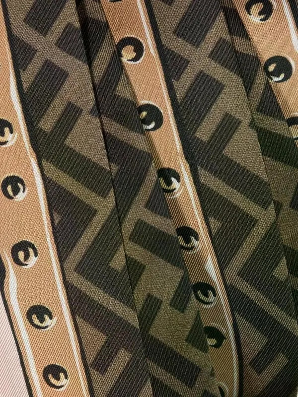 FENDI FF  ZUCCA LOGO SILK BANDEAU TWILLY