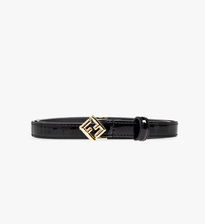 FENDI FF DIAMOND LAMB PATENT LEATHER BELT