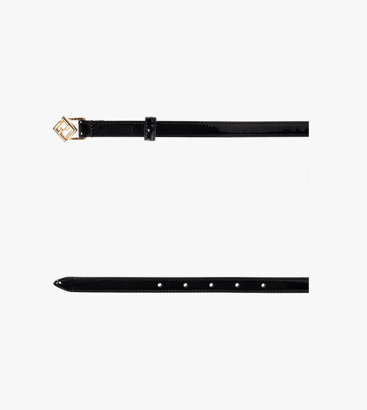 FENDI FF DIAMOND LAMB PATENT LEATHER BELT