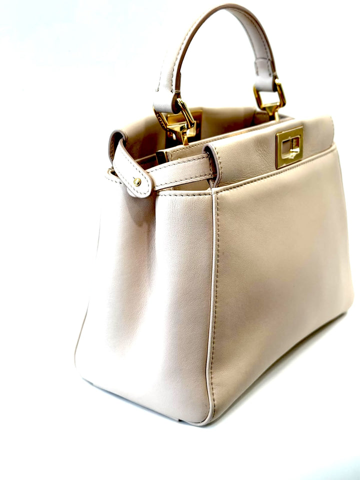FENDI PEEKABOO® MINI DOVE CALFSKIN LEATHER SHOULDER BAG