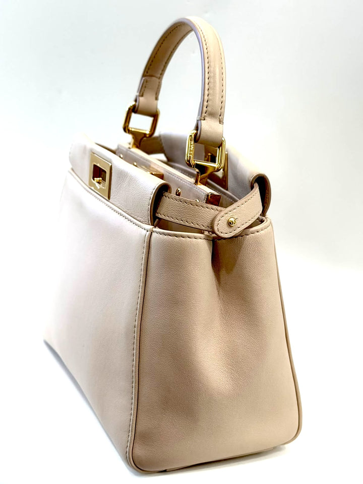 FENDI PEEKABOO® MINI DOVE CALFSKIN LEATHER SHOULDER BAG