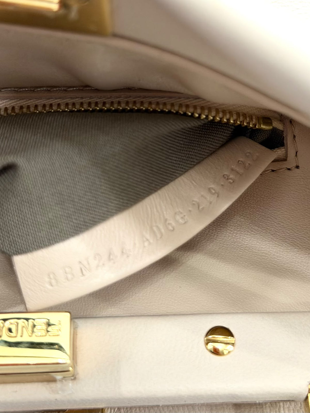 FENDI PEEKABOO® MINI DOVE CALFSKIN LEATHER SHOULDER BAG