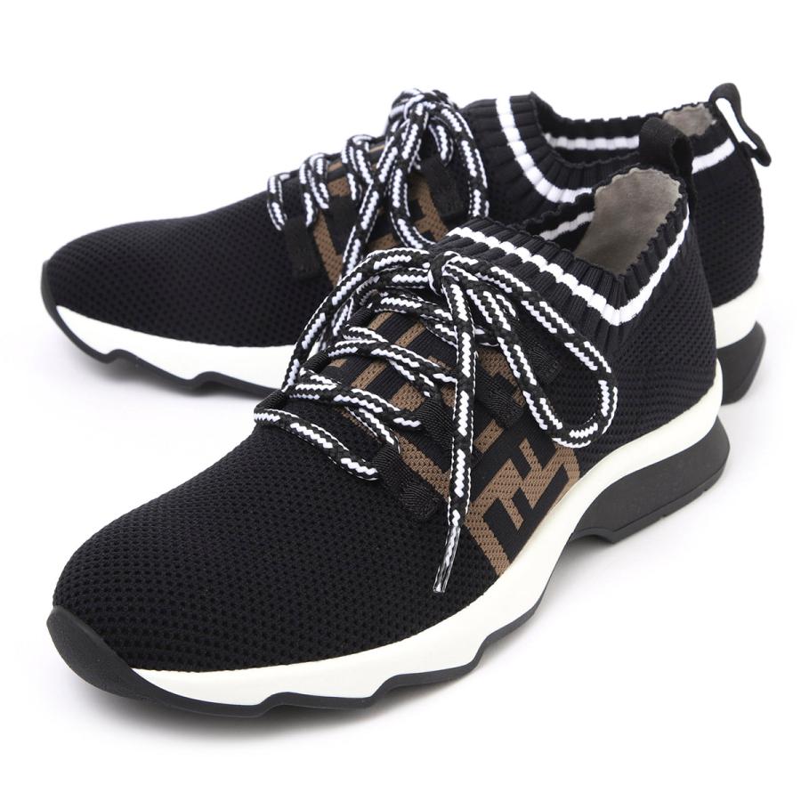 FENDI LOW KNIT FABRIC FF ROCKOKO LOW TOP SNEAKERS