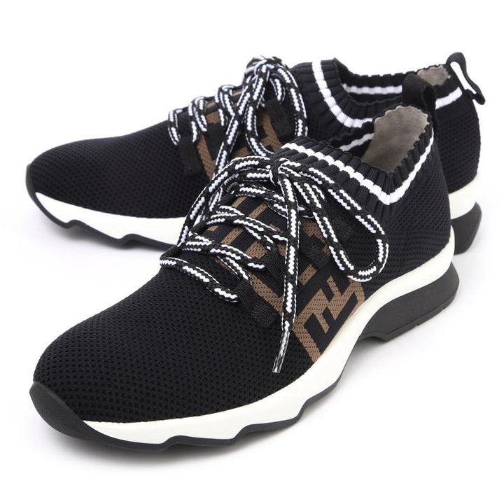 FENDI LOW KNIT FABRIC FF ROCKOKO LOW TOP SNEAKERS