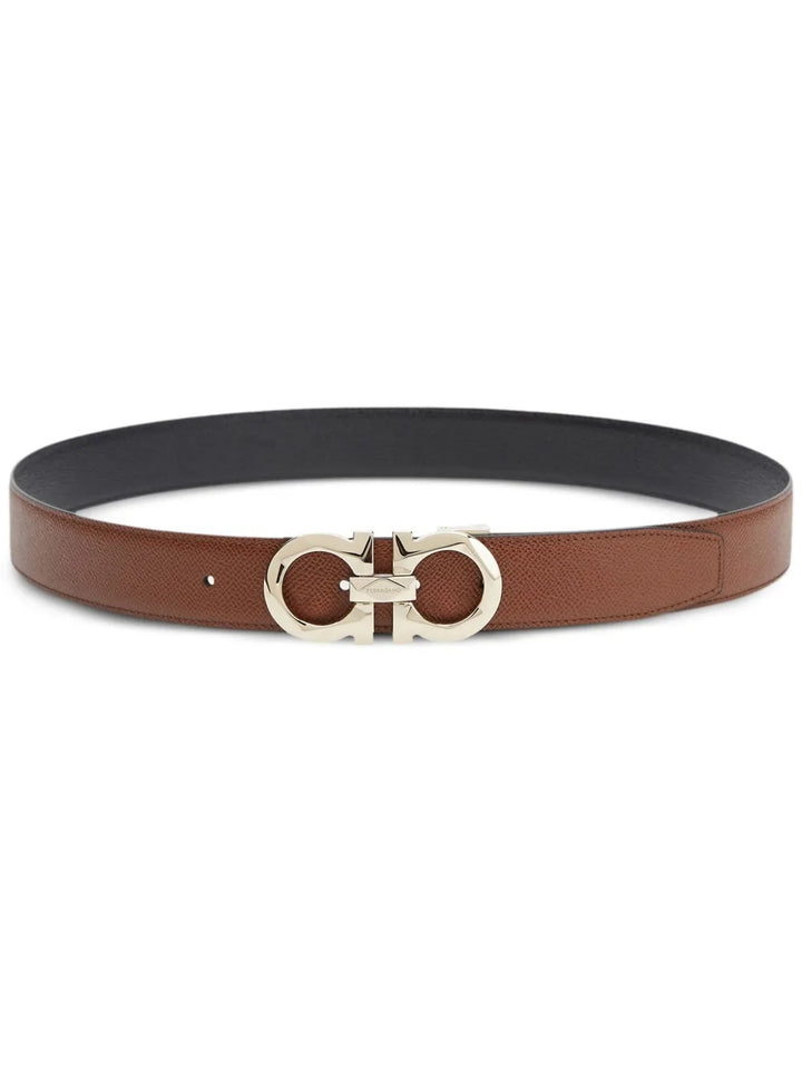 FERRAGAMO GANCINI REVERSIBLE ADJUSTABLE CALFSKIN LEATHER BELT