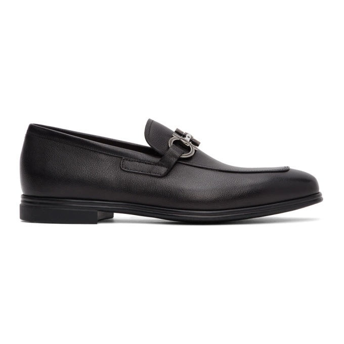FERRAGAMO AVRIL TWO-TONE GANCINI BIT CALFSKIN LEATHER LOAFERS