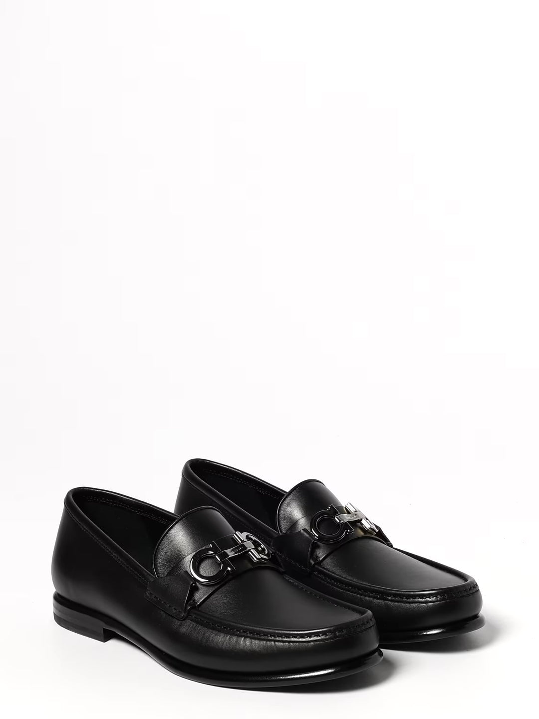 FERRAGAMO AVRIL TWO-TONE GANCINI BIT CALFSKIN LEATHER LOAFERS