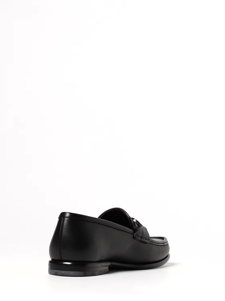 FERRAGAMO AVRIL TWO-TONE GANCINI BIT CALFSKIN LEATHER LOAFERS