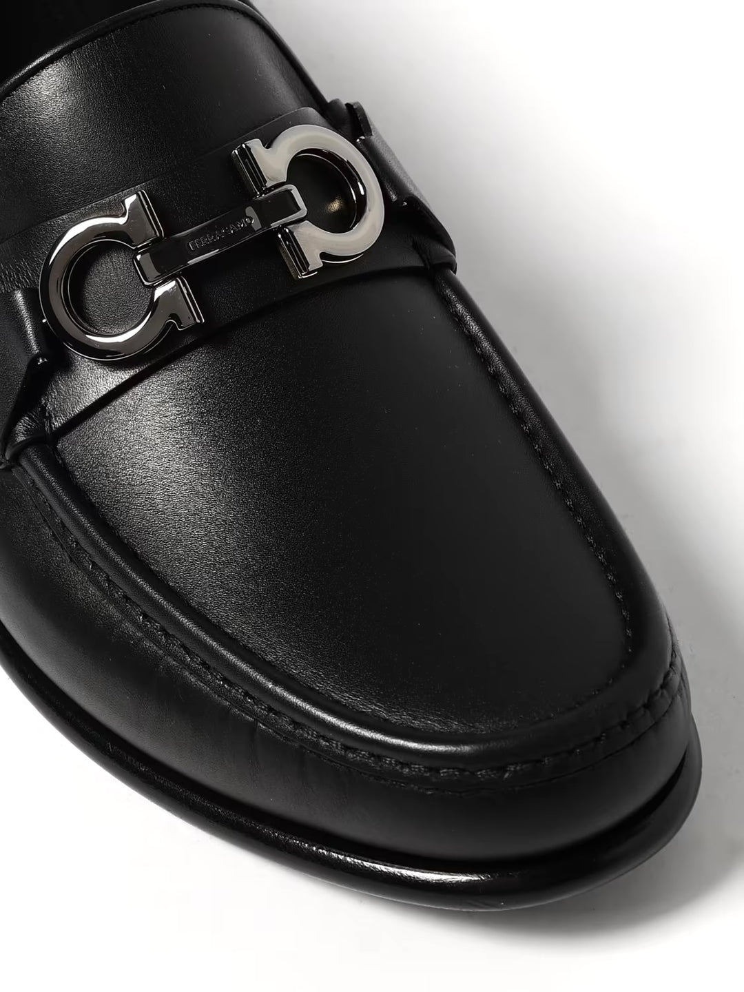 FERRAGAMO AVRIL TWO-TONE GANCINI BIT CALFSKIN LEATHER LOAFERS