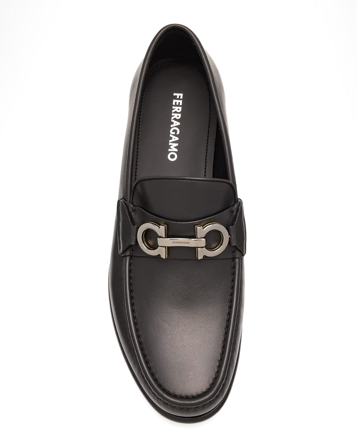 FERRAGAMO AVRIL TWO-TONE GANCINI BIT CALFSKIN LEATHER LOAFERS