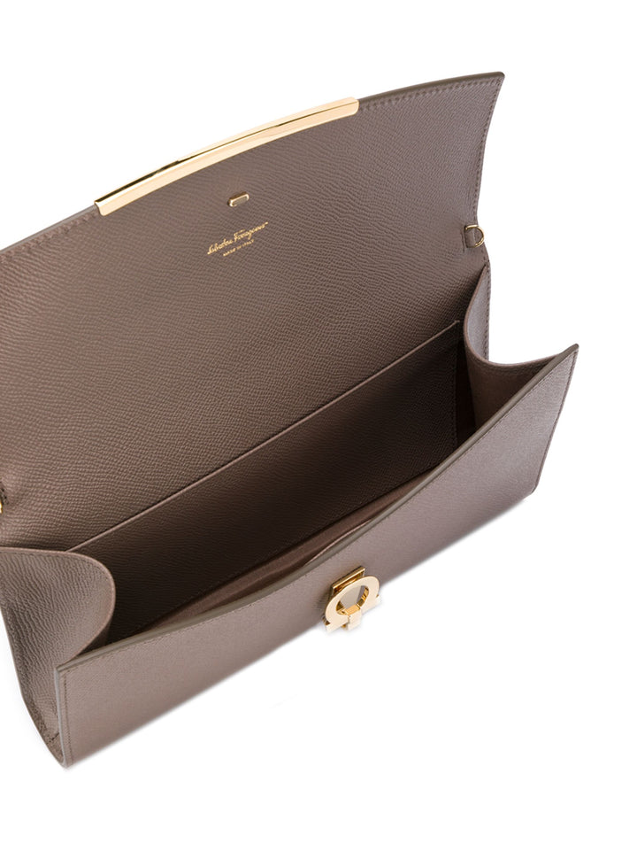 SALVATORE FERRAGAMO MINI GANCINI LEATHER CHAIN BAG