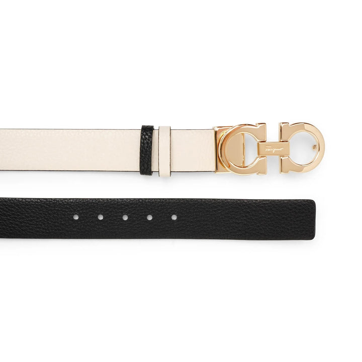 SALVATORE FERRAGAMO REVERSIBLE GANCINI CALFSKIN LEATHER BELT