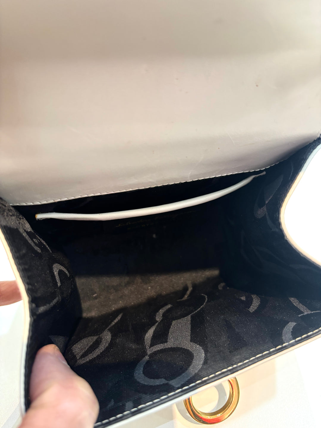 FERRAGAMO GANCINI CALFSKIN LEATHER CROSSBODY BAG