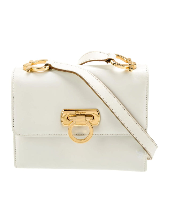 FERRAGAMO GANCINI CALFSKIN LEATHER CROSSBODY BAG