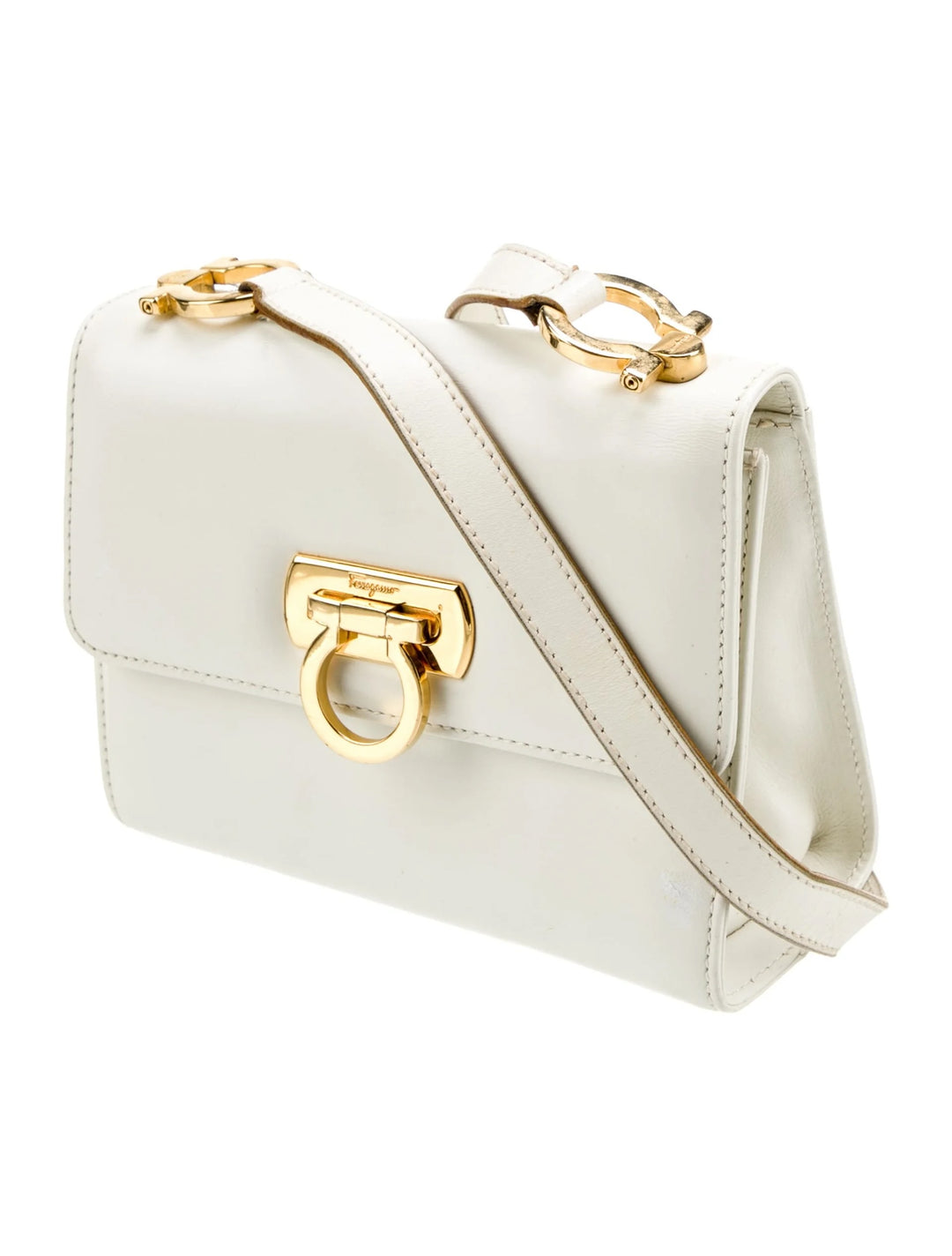 FERRAGAMO GANCINI CALFSKIN LEATHER CROSSBODY BAG