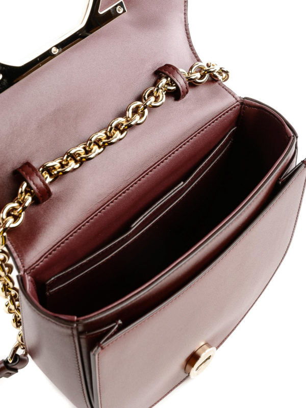 FERRAGAMO GANCINI VELA LARGE FLAP CALFSKIN LEATHER CROSSBODY BAG